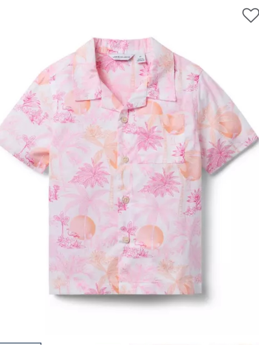 Janie and Jack Pink and Peach Toile Cabana Button-Down Shirt